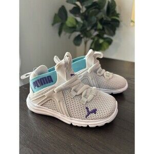 PUMA Soft Enzo Evo Lace Up  Toddler Girls Grey Sneakers Casual Shoes Size 5